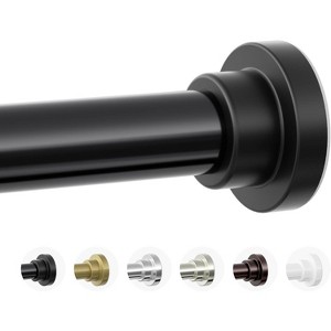 Shower Curtain Rod, 1" Non Slip Adjustable 28-74 inch No Drilling Shower Curtain Rods Spring Tension - 1 of 4