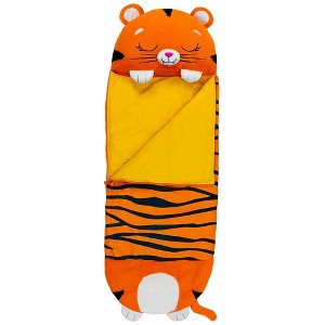 Happy Nappers: Pillow & Sleepy Sack: Medium - Tiger Tobi - 54 x 20", 2-In-1: Plush Animal Opens Into Sleeping Bag, Soft Play & Nap Character, Kids 3+ - 1 of 4