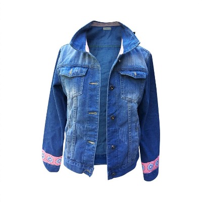 Women's Pansy Flower Jean Jacket - Hadley Pollet