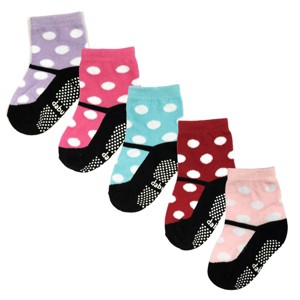 Wrapables Non-Slip Cute Mary Jane Socks for Baby (Set of 5) - 1 of 4