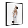 Stupell Industries Fashion Brand Emblem Coffee Cup Woman Black Floater Framed Canvas Wall Art - 3 of 4