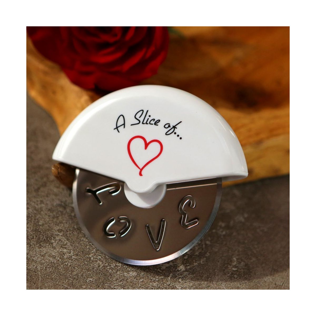 Kate Aspen "A Slice of Love" Stainless-Steel Pizza Cutter in Miniature Pizza Box, (Set of 4) | 13015NA - thumbnail 5