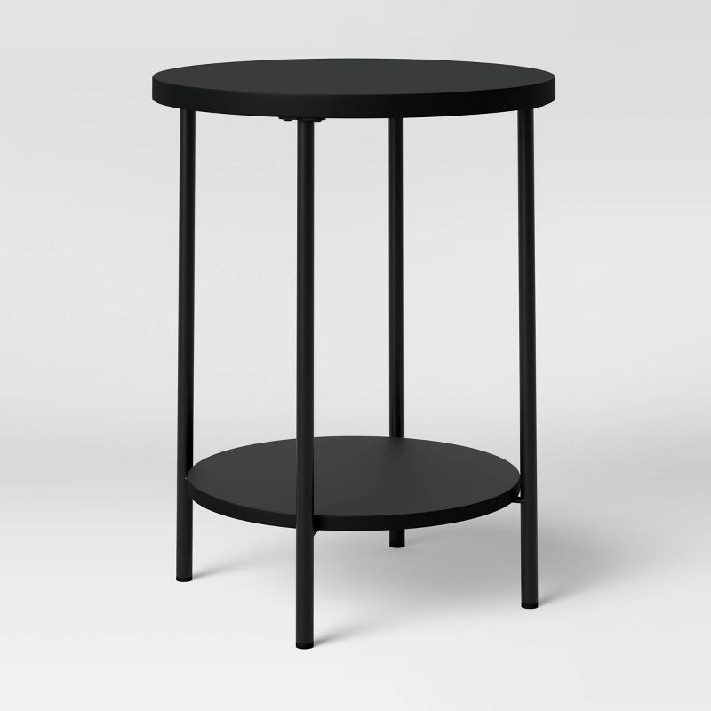 Wood and Metal Round End Table - Room Essentials™, 1 of 14