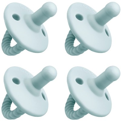 Pacifier 4 pack Soother for Newborns 100% Food Grade Soft Silicone by Comfy Cubs
