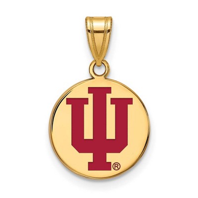 Black Bow Jewelry 14k Yellow Gold Plated Sterling Silver Indiana Hoosiers NCAA Medium Pendant