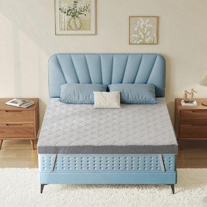 Vipbear 3" Twin XL Size Extra Firm Mattress Topper,High-Density Foam Mattress Pad with Removable Cover,No Smell,for Back Pain Relieving, 80'' x 60" - 1 of 4