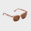 Women's Classic Preppy Square Sunglasses - Shade & Shore™ Brown - 2 of 2