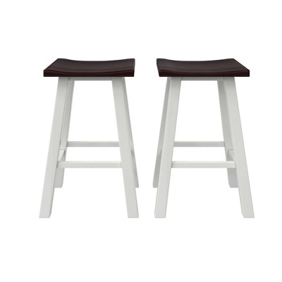 White Acacia Wood 3-Piece Counter Height Pub Dining Set