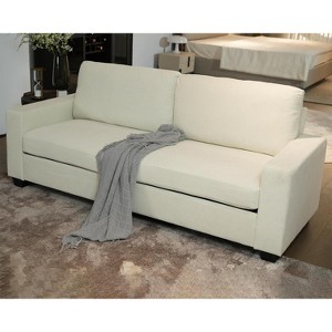 83 Inch Modern Sofa, 3 Seater, Corduroy, Beige - 1 of 4