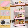 Boersma 4 Tier Bathroom Storage Organizer Laundry Room Utility Cart Mobile Shelving Unit, for Kitchen Office Bathroom Laundry Narrow Places - 3 of 4
