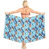 HAPPY BAY Women's Sarong Bikini Skirt Cover up Swimwear Bathing suit Summer Wraps Swimsuit Beach Wrap Coverups for Women One Size Blue, Leaf - 4 of 4