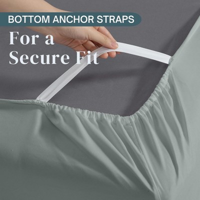 King Size Sage Blue Organic Cotton Microfiber Bedding Set