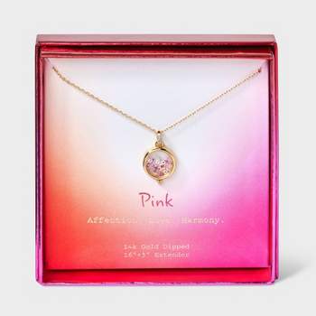 14K Gold Dipped Cubic Zirconia Shaker Charm Pendant Necklace - A New Day™