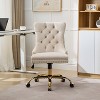 NicBex Adjustable Office Chair with Wheels and Lumbar Support,Armlees Velvet Upholstered Desk Chair for Adult, Student - 2 of 4
