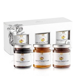 Gourmanity All Natural, Non-GMO, Savory Jam Gift Set, Royal Preserve Confits, Onion Jam, Lingonberry Jam & Mango Chutney - 6.35oz - 1 of 4