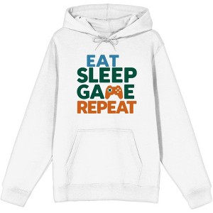 "Eat, Sleep, Game, Repeat" Adult Long Sleeve Hoodie - 1 of 3