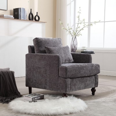 NicBex Couches for Living Room Modern Accent Chair Sofa Chenille Upholstered Single Couch with Solid Wood Frame for Bedroom, Reading