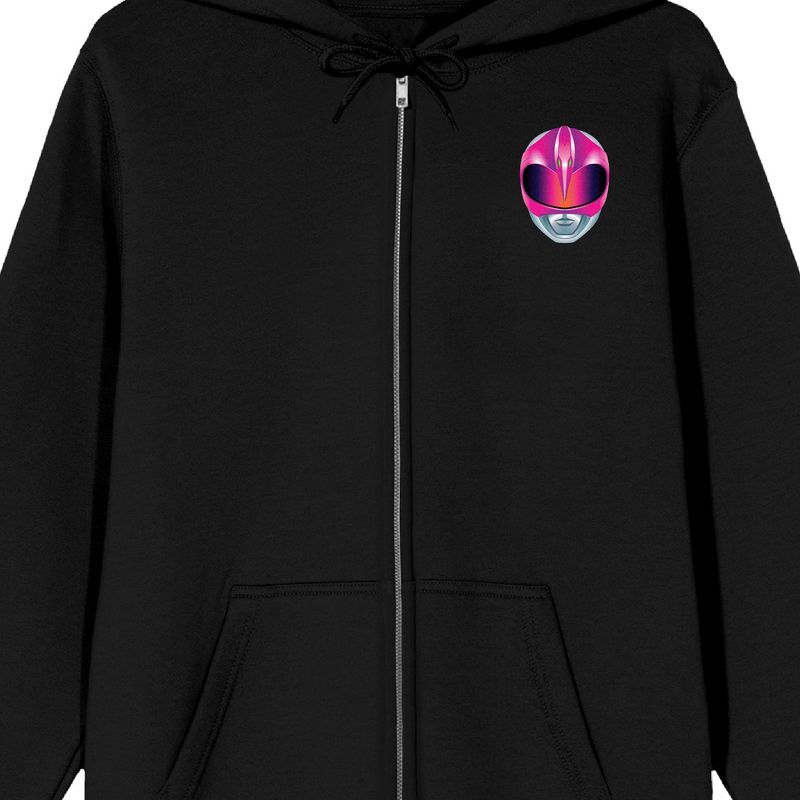 Power Rangers Kimberly With Bow & Arrow Long Sleeve Black Adult Zip-Up Hoodie, 3 of 5
