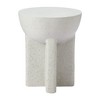HomeRoots 18" White Faux Stone Round Pedestal End Table - 4 of 4