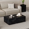 Coolbibila 39'' Modern Rectangle Wood MDF Kitchen Coffee Table,Cube Luxury Bedroom Living Room Coffee Side Table,Wood Corner End Table - 2 of 4