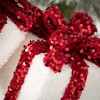7"H & 10"H Sullivans Christmas Red Glitter Gift Ornaments Set of 2  Red-White - 2 of 2