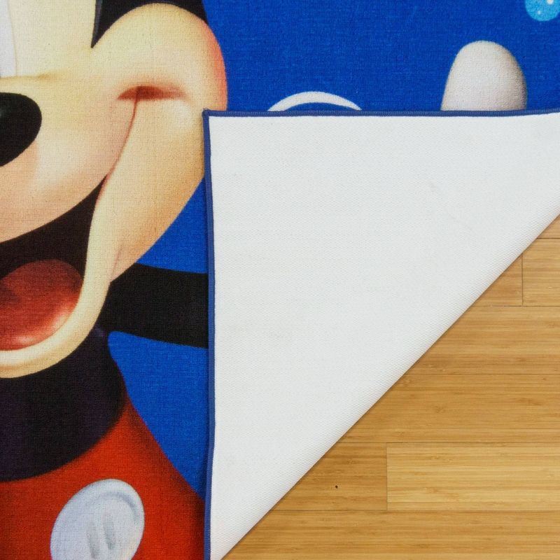 4&#34;x6&#34; Disney Mickey Mouse Splash Full Color Digital Printed Indoor Kids&#39; Area Rug Blue, 4 of 5