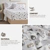 3 Pcs Novelty Printed 100% Cotton Sheet Set, Breathable & Extra Soft Deep Pocket Fitted Sheets for All Seasons, Heavyweight Bedding with Pillow Cases - 3 of 4