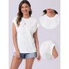INSPIRE CHIC Women's Summer Cap Sleeve Crew Neck Solid Knit Casual Basic Textured Top - 2 of 4