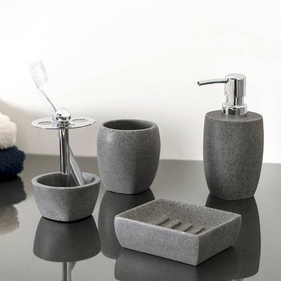 Charcoal Gray Stone Resin Soap Dish