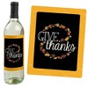Big Dot of Happiness Give Thanks - Thanksgiving Decorations for Women and Men - Wine Bottle Label Stickers - Set of 4 - 2 of 4