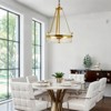 GTCLIGHTING Modern Dining Room Chandelier, 13.5" Gold Textured Glass Drum Chandelier Luxury Hanging Lighting for Living Room Foyer Kitchen Bedroom - 3 of 4