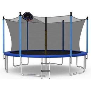 LLHZSY Happy Bounce Trampoline with Enclosure Net - 1 of 4