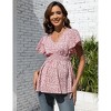 Maternity Shirts Maternity Tops V Neck Ruffle Sleeve for Maternity - 3 of 4