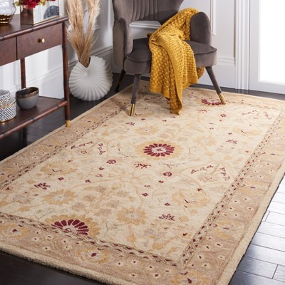 Handmade Red Tufted Wool Rectangular Area Rug 3' x 5'