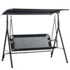 Sapphtopaz Porch Swing Set for Backyard 3-Person Patio Swing Bench with Adjustable Canopy Hanging Chair with Stand for Patio, Backyard, Terrace - 4 of 4