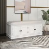 NicBex Modern 42.7" Storage Bench with 4 Doors and Adjustable Shelves for Entryway and Living Room - 3 of 4