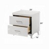 Gulches Catalonia Collection 3 Drawer Nightstand Dark Cherry Finish with Gold Tipping, Old World European Style - 2 of 4