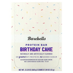 Barebells Protein Bar, Birthday Cake, 12 Bars, 1.94 oz (55 g) Each - 1 of 3