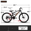 FIONECA 26 Inch Steel Frame Shock Fork Plus Shock Absorber 21-speed Unisex Mountain Bike - 2 of 4