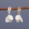 SOHI Women's White Dented Drop Earrings - 2 of 3