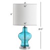 20.5" Glass/Metal Mer Table Lamp (Includes LED Light Bulb) Blue - JONATHAN Y: Modern Bedside Lighting, UL Listed - 4 of 4