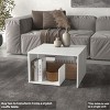 Syemin End Tables Multi-functional Coffee Table, C-Shaped End Table, Small Side Table for Couch, Sofa Table, Nightstand, White, 11.8"*24.9"*15.7" - 2 of 4
