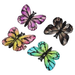 Unique Bargains Women's Elegant Hair Clips 1.26"x0.98"x0.43" Yellow Purple 4 Pcs - 1 of 3