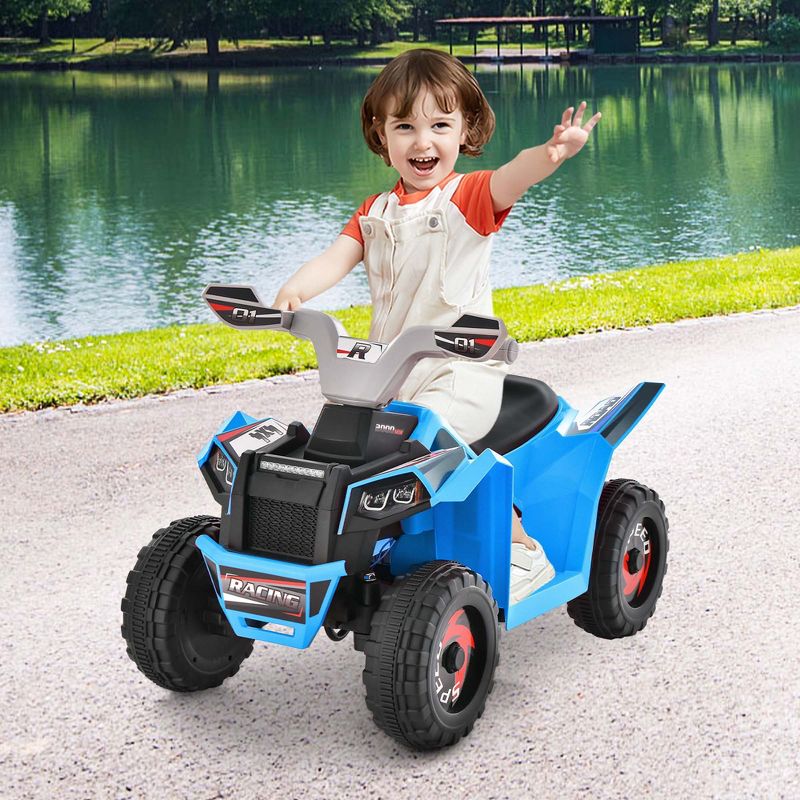 Costway Kids Ride on ATV 4 Wheeler Quad Toy Car 6V Battery Powered Motorized Toy Blue, 2 of 10