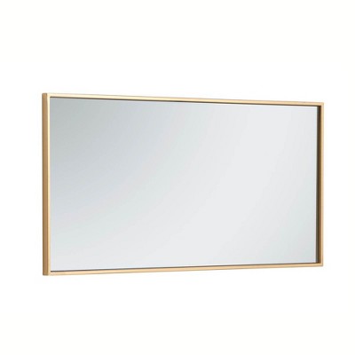 Elegant 18" Brass Rectangular Metal Frame Mirror
