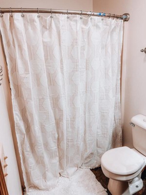 Hide Computer Cords With a Shower Curtain – A Pretty Happy Home