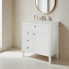 Wooakway 30"L White Modern Bathroom Vanity with Sink 2 Drawers Tip Out Storage Cabinet - 2 of 4
