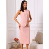 INSPIRE CHIC Women's Work Button Down Sleeveless Vest Blazer and Pencil Skirt Suit Set 2 Pcs - 4 of 4