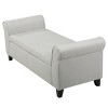 Fabric Upholstered Storage Ottoman,Modern Multifunctional Shoe Bench,Armchair Rolled Arms Foot Rest With Storage-Cuddlewood - 4 of 4
