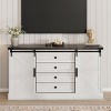 Farmhouse TV Stand for Living Room, 45" Wood Entertainment Center with Sliding Barn Doors, 4 Large Storage Drawers, TV Console for Bedroom Entryway - 3 of 4